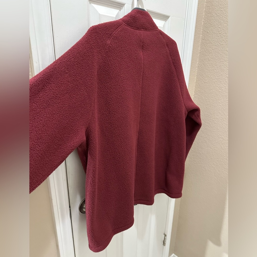LL BEAN Maroon fleece full zip jacket size XL - Picture 8 of 11